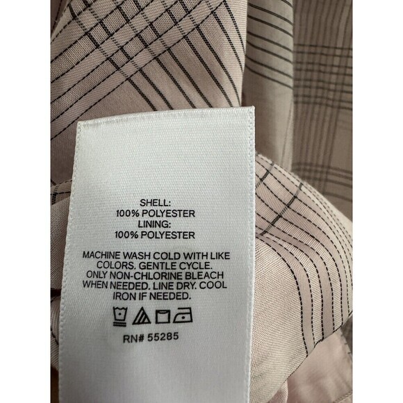 Express Check Print Faux Wrap Front Peplum Top blouse size Xsmall - Picture 7 of 15